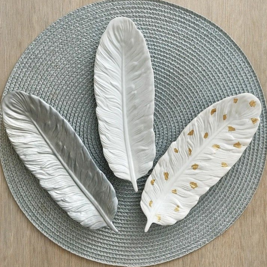 Feather Shape Decorative Tray