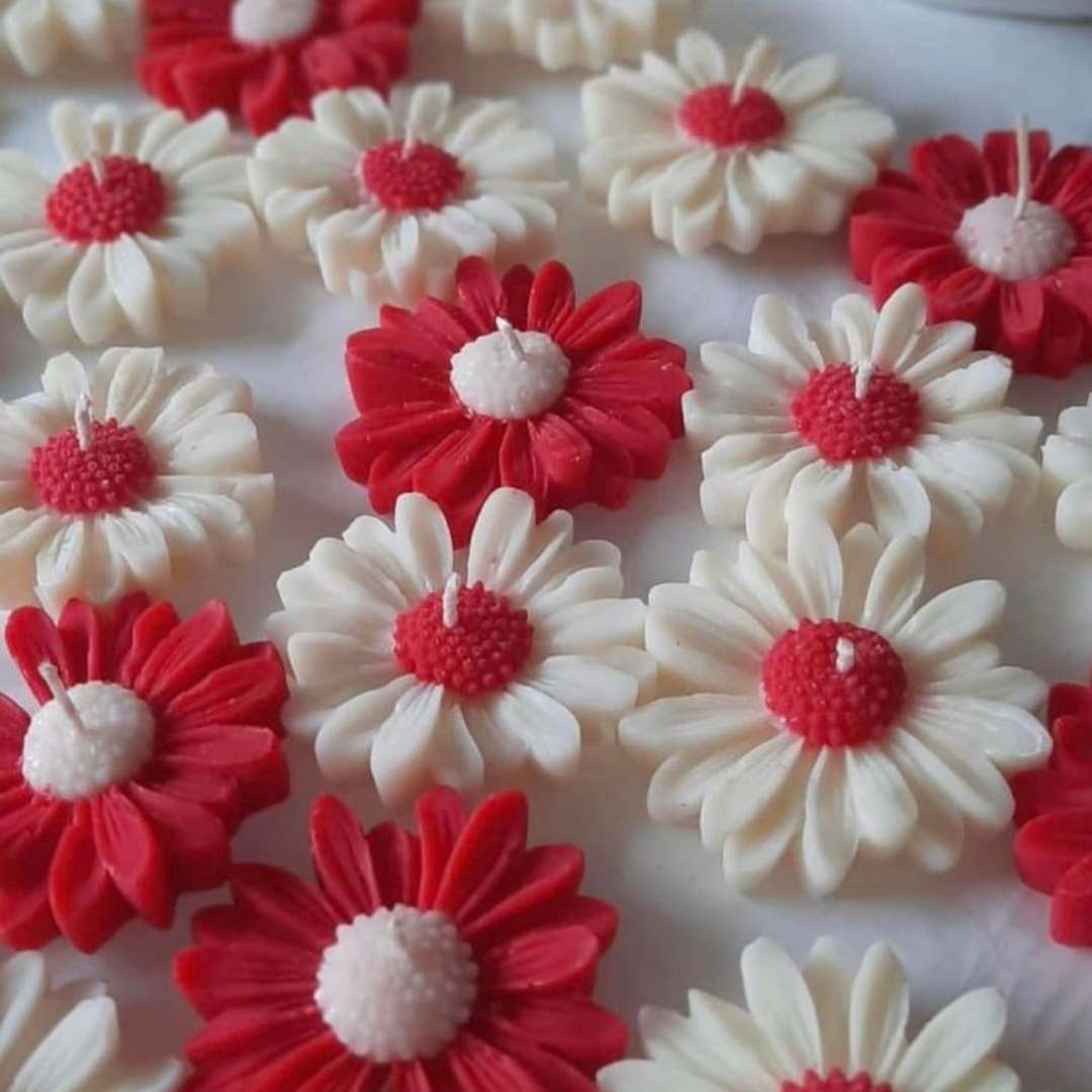 Mini Daisy Flower Candles – Aesthetic Decorative Candle Set